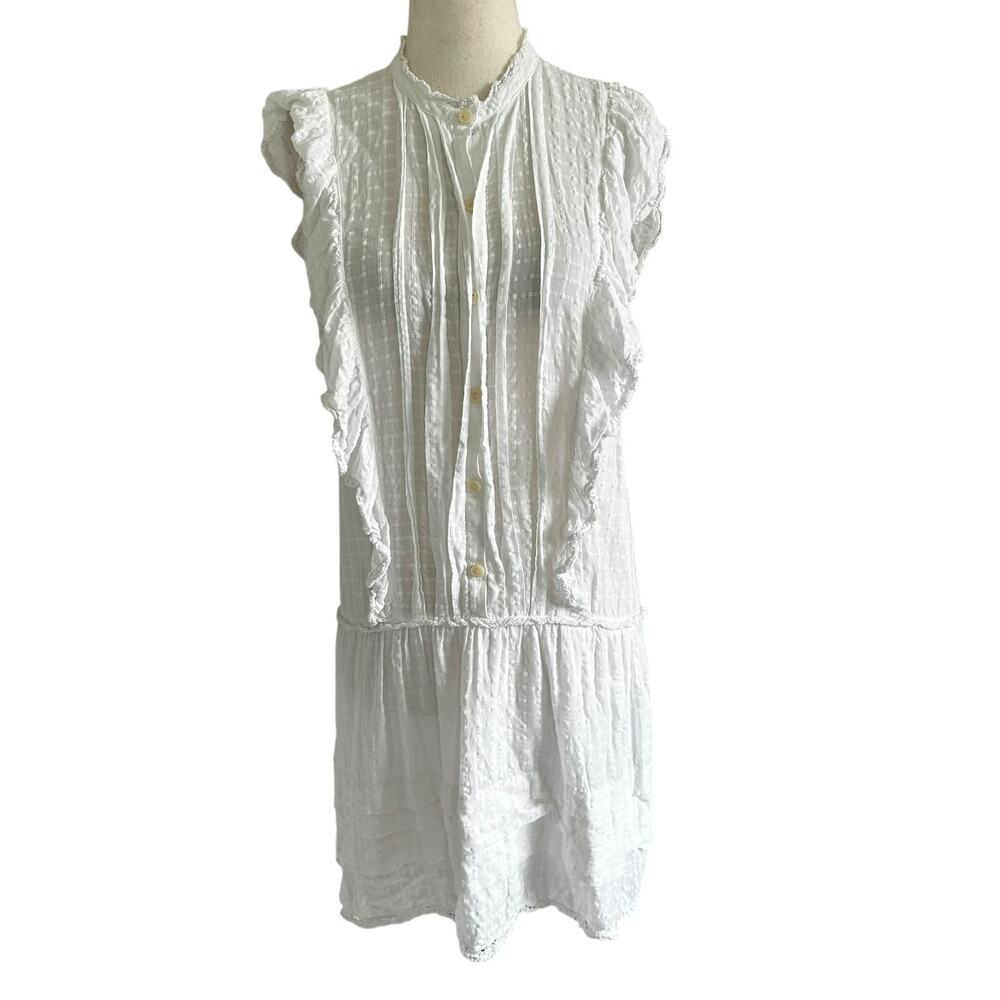 La Vie by Rebecca Taylor White Lined Straight Mini Dress Women Sz Small | 41-70